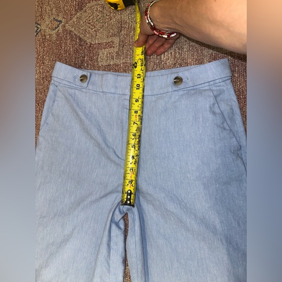 Ann Taylor loft linen cotton blend high waist wide leg cropped palazzo pants med - Picture 5 of 11